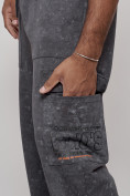 Купить Широкие спортивные брюки трикотажные мужские серого цвета 12932Sr, фото 15