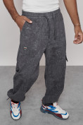 Купить Широкие спортивные брюки трикотажные мужские серого цвета 12932Sr, фото 19