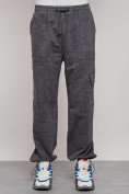 Купить Широкие спортивные брюки трикотажные мужские серого цвета 12932Sr, фото 5
