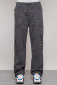 Купить Широкие спортивные брюки трикотажные мужские серого цвета 12932Sr, фото 9
