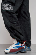 Купить Широкие спортивные брюки трикотажные мужские темно-зеленого цвета 12932TZ, фото 14
