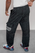 Купить Широкие спортивные брюки трикотажные мужские темно-зеленого цвета 12932TZ, фото 19