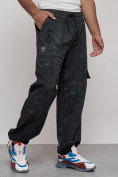 Купить Широкие спортивные брюки трикотажные мужские темно-зеленого цвета 12932TZ, фото 6