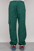 Купить Широкие спортивные брюки трикотажные мужские зеленого цвета 12932Z, фото 11