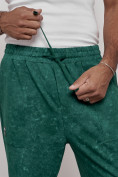 Купить Широкие спортивные брюки трикотажные мужские зеленого цвета 12932Z, фото 16