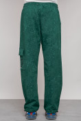 Купить Широкие спортивные брюки трикотажные мужские зеленого цвета 12932Z, фото 19