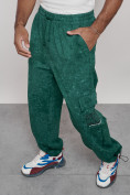 Купить Широкие спортивные брюки трикотажные мужские зеленого цвета 12932Z, фото 21
