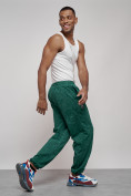 Купить Широкие спортивные брюки трикотажные мужские зеленого цвета 12932Z, фото 3