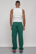 Купить Широкие спортивные брюки трикотажные мужские зеленого цвета 12932Z, фото 7