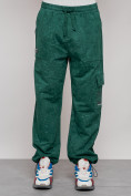 Купить Широкие спортивные брюки трикотажные мужские зеленого цвета 12932Z, фото 8