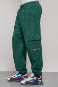 Купить Широкие спортивные брюки трикотажные мужские зеленого цвета 12932Z, фото 9
