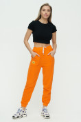 Купить Штаны джоггеры женские оранжевого цвета 1302O, фото 2