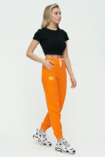 Купить Штаны джоггеры женские оранжевого цвета 1302O, фото 4
