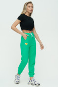Купить Штаны джоггеры женские зеленого цвета 1302Z, фото 3