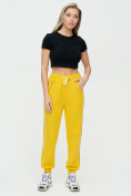 Купить Спортивные брюки женские желтого цвета 1306J, фото 2