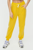 Купить Спортивные брюки женские желтого цвета 1306J, фото 11