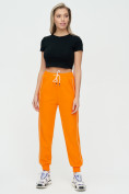 Купить Спортивные брюки женские оранжевого цвета 1306O, фото 2