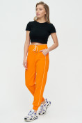 Купить Спортивные брюки женские оранжевого цвета 1306O, фото 4