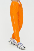 Купить Спортивные брюки женские оранжевого цвета 1306O, фото 7