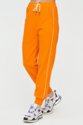 Купить Спортивные брюки женские оранжевого цвета 1306O, фото 8