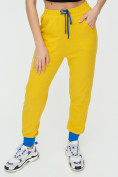 Купить Спортивные брюки женские желтого цвета 1307J, фото 6