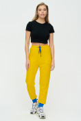 Купить Спортивные брюки женские желтого цвета 1307J