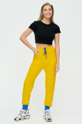 Купить Спортивные брюки женские желтого цвета 1307J, фото 2