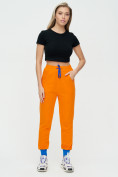 Купить Спортивные брюки женские оранжевого цвета 1307O, фото 2