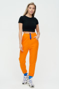 Купить Спортивные брюки женские оранжевого цвета 1307O