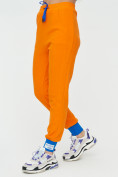 Купить Спортивные брюки женские оранжевого цвета 1307O, фото 9