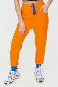 Купить Спортивные брюки женские оранжевого цвета 1307O, фото 12