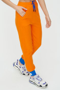 Купить Спортивные брюки женские оранжевого цвета 1307O, фото 14