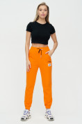 Купить Штаны джоггеры женские оранжевого цвета 1312O, фото 3