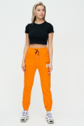 Купить Штаны джоггеры женские оранжевого цвета 1312O, фото 2
