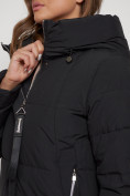 Купить Пальто утепленное с капюшоном зимнее женское черного цвета 132132Ch, фото 11