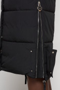 Купить Пальто утепленное с капюшоном зимнее женское черного цвета 132132Ch, фото 14