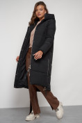 Купить Пальто утепленное с капюшоном зимнее женское черного цвета 132132Ch, фото 17
