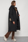 Купить Пальто утепленное с капюшоном зимнее женское черного цвета 132132Ch, фото 27