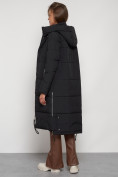 Купить Пальто утепленное с капюшоном зимнее женское черного цвета 132132Ch, фото 29