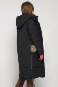 Купить Пальто утепленное с капюшоном зимнее женское черного цвета 132132Ch, фото 30
