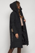 Купить Пальто утепленное с капюшоном зимнее женское черного цвета 132132Ch, фото 32