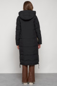 Купить Пальто утепленное с капюшоном зимнее женское черного цвета 132132Ch, фото 4