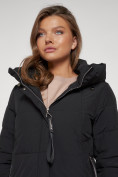 Купить Пальто утепленное с капюшоном зимнее женское черного цвета 132132Ch, фото 8