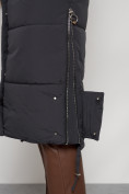 Купить Пальто утепленное с капюшоном зимнее женское темно-серого цвета 132132TC, фото 22