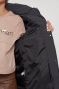 Купить Пальто утепленное с капюшоном зимнее женское темно-серого цвета 132132TC, фото 25