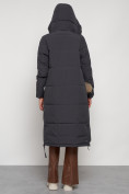 Купить Пальто утепленное с капюшоном зимнее женское темно-серого цвета 132132TC, фото 38