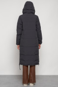 Купить Пальто утепленное с капюшоном зимнее женское темно-серого цвета 132132TC, фото 7