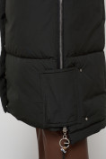 Купить Пальто утепленное с капюшоном зимнее женское темно-зеленого цвета 132132TZ, фото 15