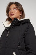 Купить Пальто утепленное с капюшоном зимнее женское черного цвета 132227Ch, фото 11