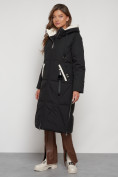 Купить Пальто утепленное с капюшоном зимнее женское черного цвета 132227Ch, фото 2